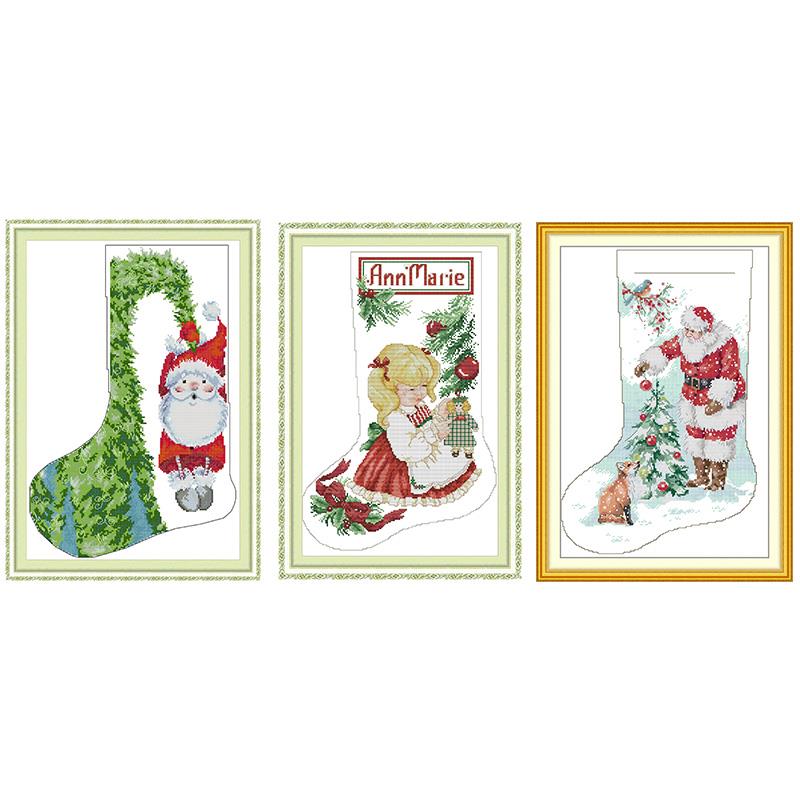 Dmc Floss Set - Joy Sunday Christmas Stocking Stamped Cross