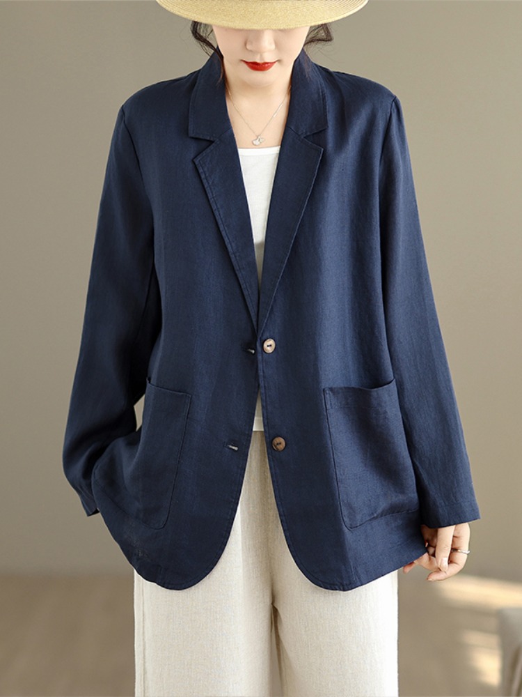 Linen Fabric Natural - Casual Style Cotton Linen Long Sleeve
