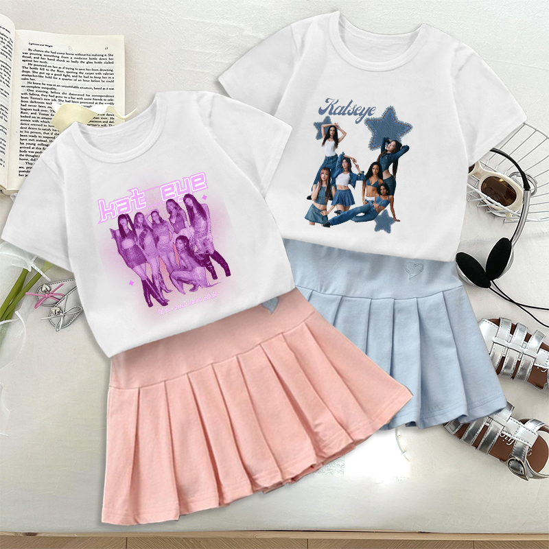 Fashion K POP K-KATSEYE T-shir - Embroidery Dress recension och pris