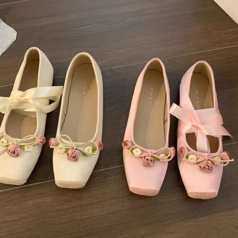 Women Flats Bow Marie Janes Sh - Embroidery Dress recension och pris