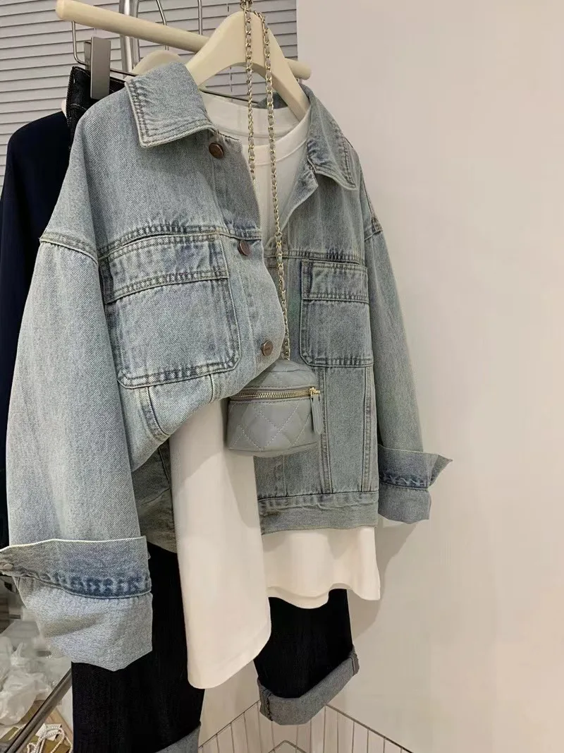 Denim Coat Women Y2k Spring Au - Embroidery Gothic recension och pris