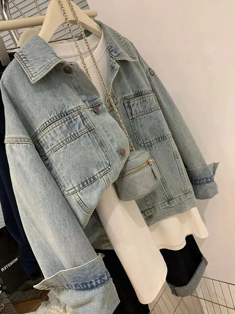 Denim Coat Women Y2k Spring Au - Embroidery Gothic recension och pris