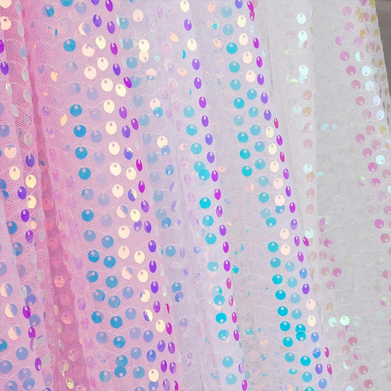 Rainbow Sequin Embroidery Fabr - Embroidery Gradient recension och pris