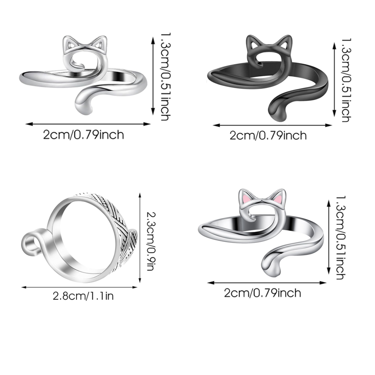 2pcs Adjustable Knitting Croch - Stitch Marker Ring recension och pris