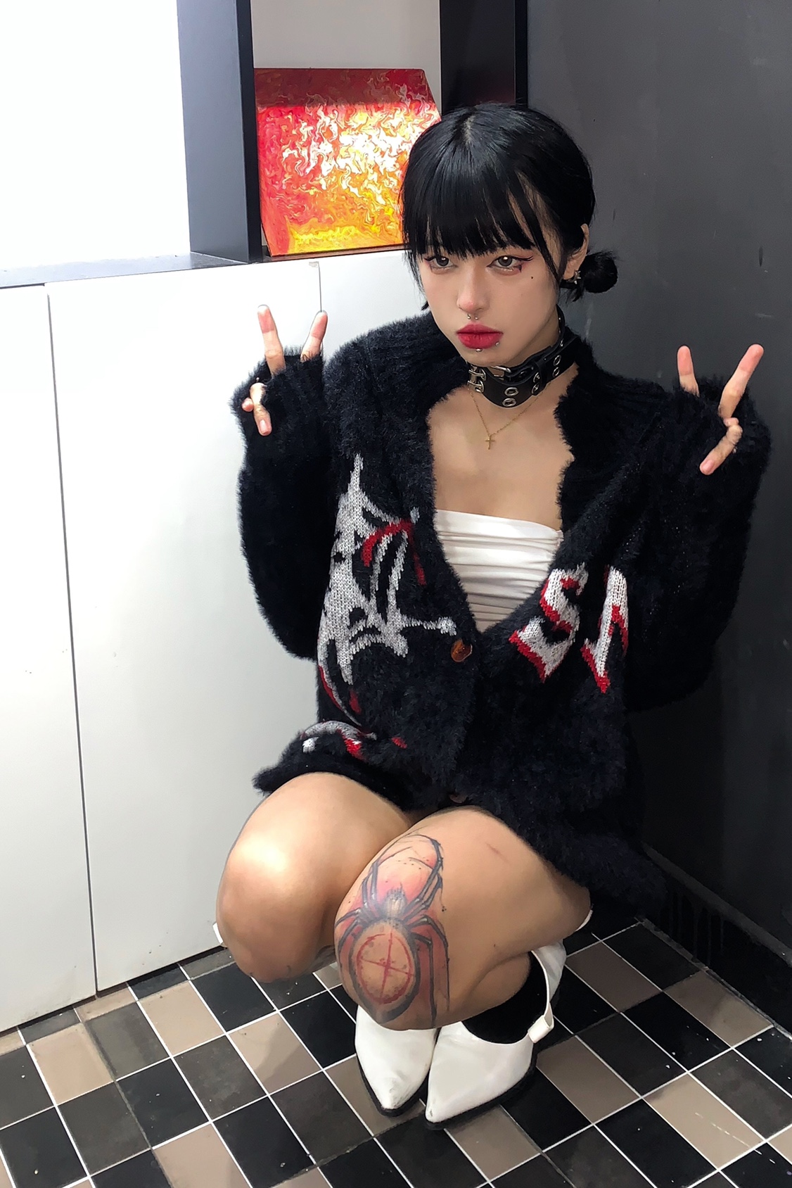 Y2k Fashion Women's Sweater Si - Embroidery Gothic recension och pris