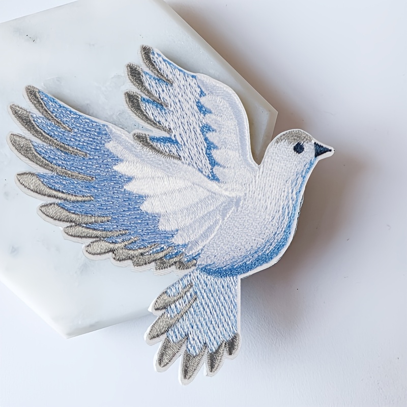 1pc blue-white gradient dove e - Embroidery Meaning recension och pris