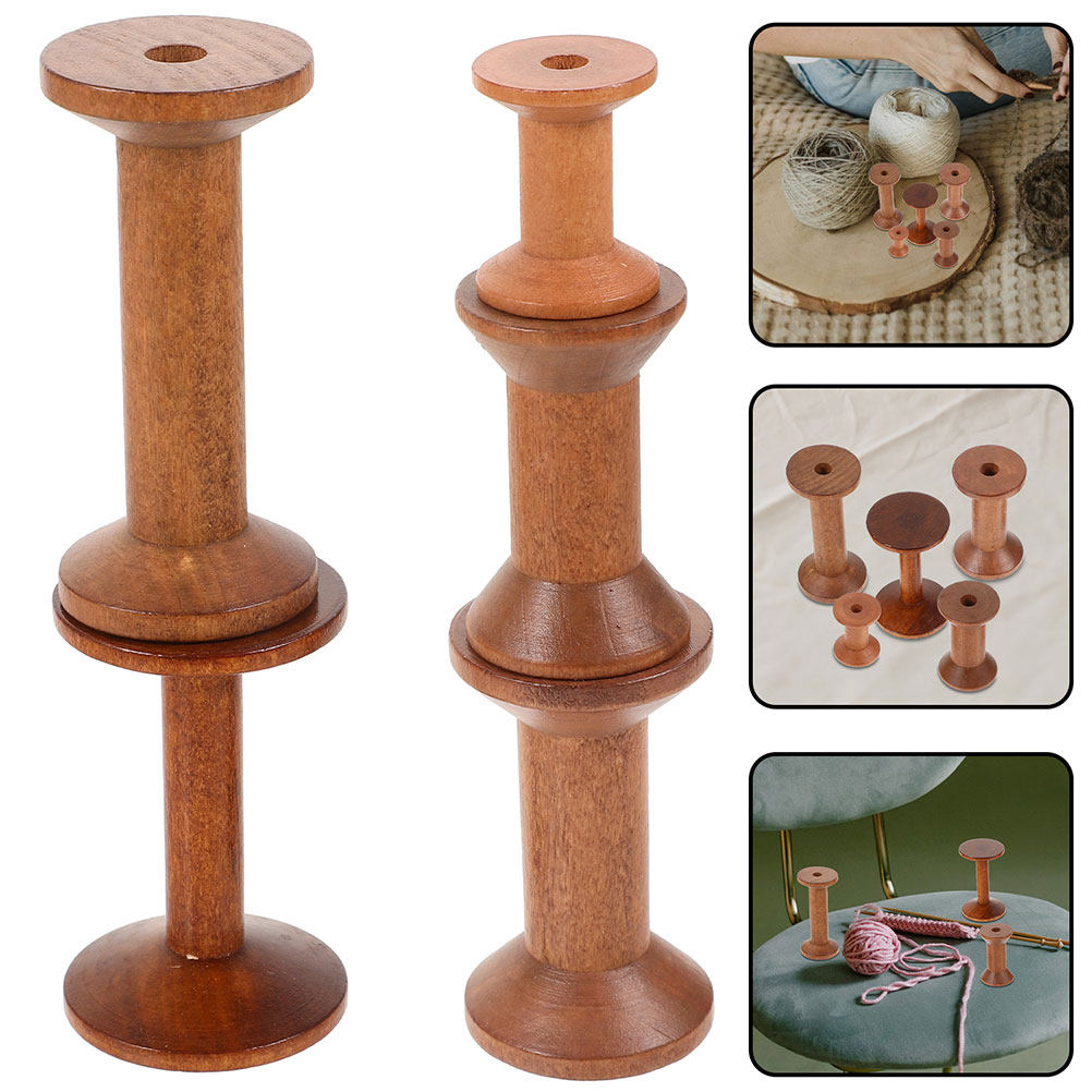 7Pcs Wooden Thread Spools Vint - Embroidery Yarn recension och pris