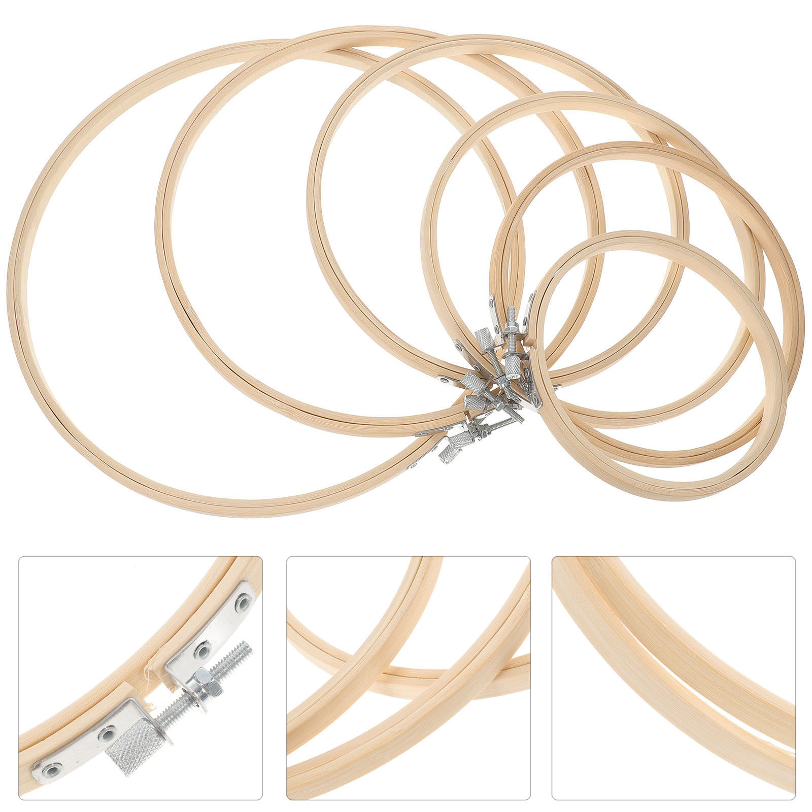 6Pcs Bamboo Embroidery Hoops A - Embroidery Ring Sizes recension och pris