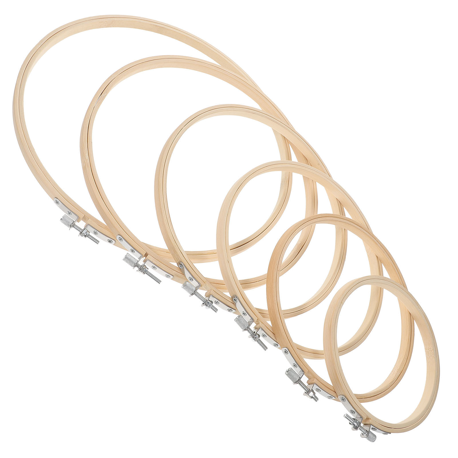 6Pcs Bamboo Embroidery Hoops A - Embroidery Ring Sizes recension och pris