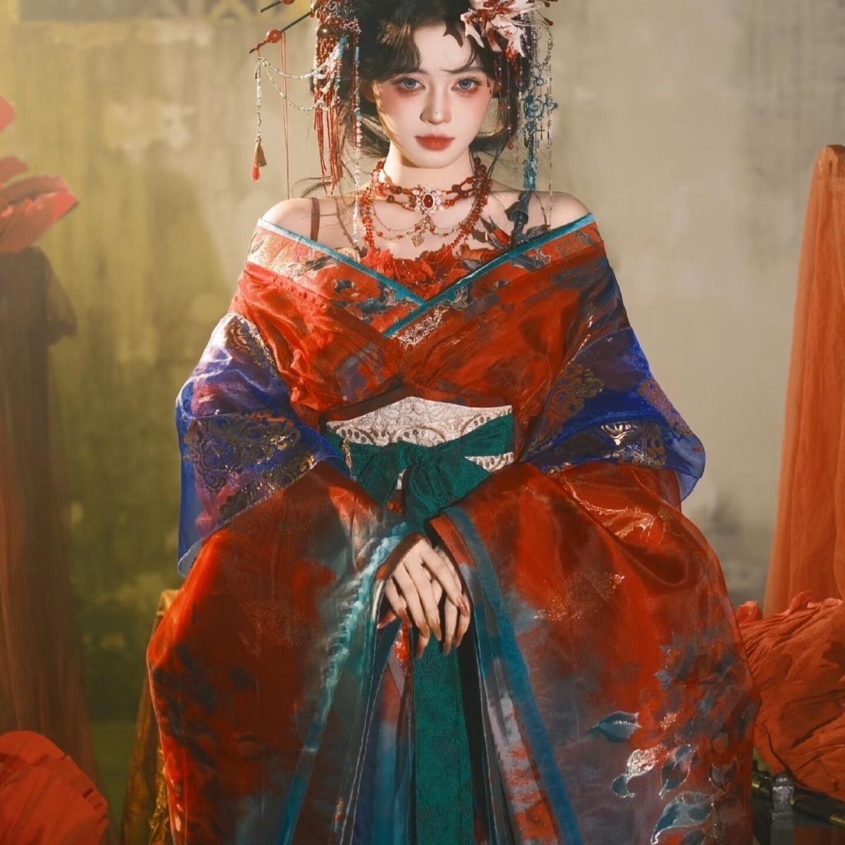 Black Blue Embroidery Hanfu Wo - Embroidery Dress recension och pris