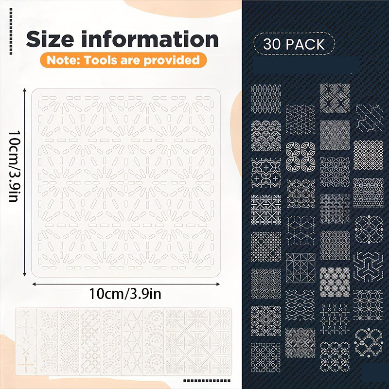 30Pcs Embroidery Templates DIY - Embroidery Meaning recension och pris