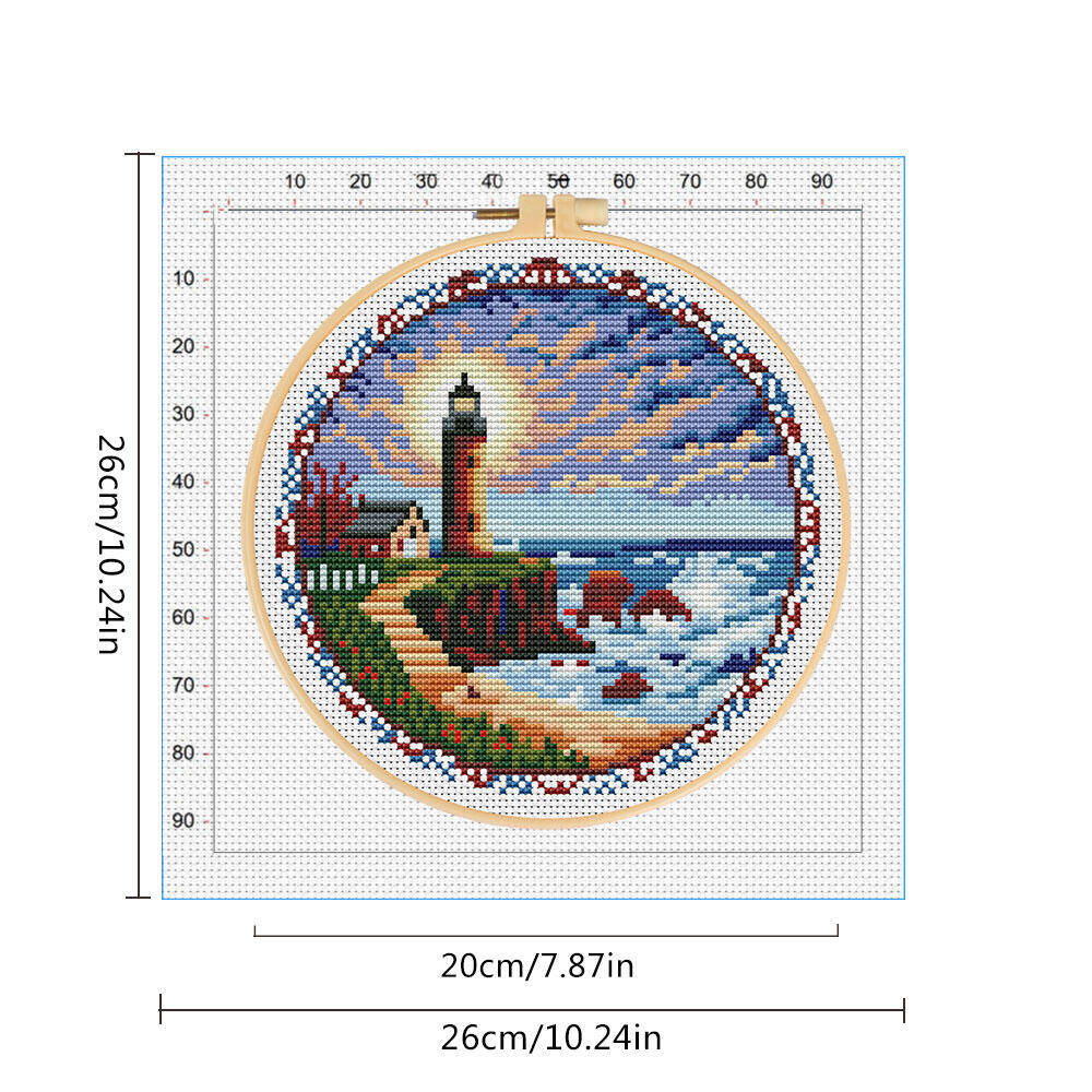 Cross Stitch Lighthouse With H - Stitch Marker Ring recension och pris