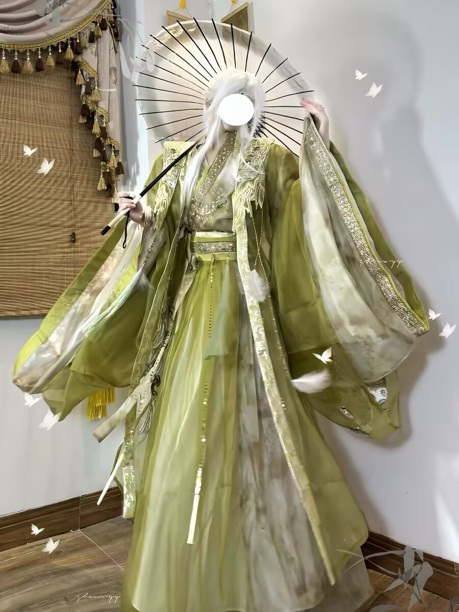 Wuxia Swordsman Hanfu Outfit M - Embroidery Gradient recension och pris