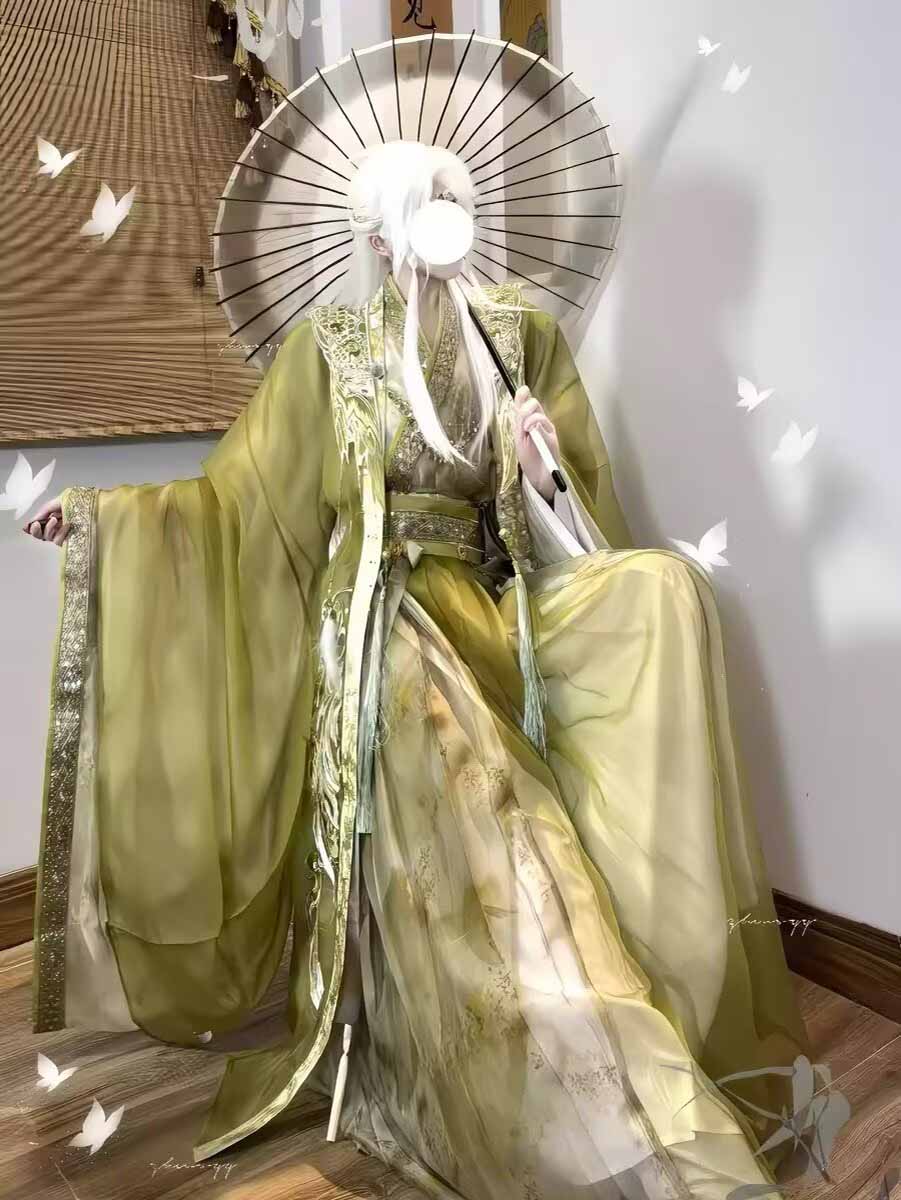 Wuxia Swordsman Hanfu Outfit M - Embroidery Gradient recension och pris