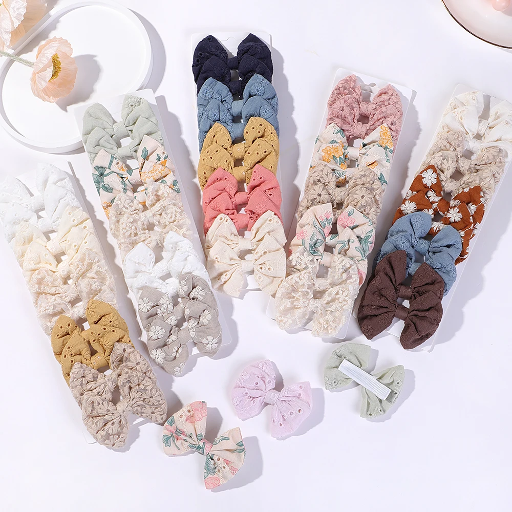 10Pcs/Set Fashion Bows Hairgri - Embroidery Love recension och pris