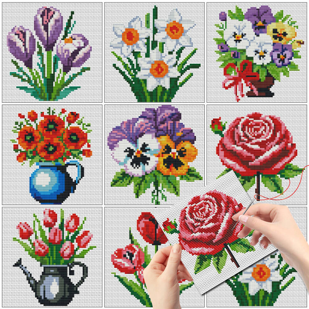Evershine 8pcs Mini Flower Cro - Embroidery Meaning recension och pris