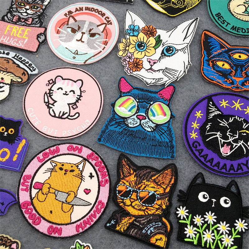 Cat Face Embroidered Patch Car - Embroidery Converse recension och pris