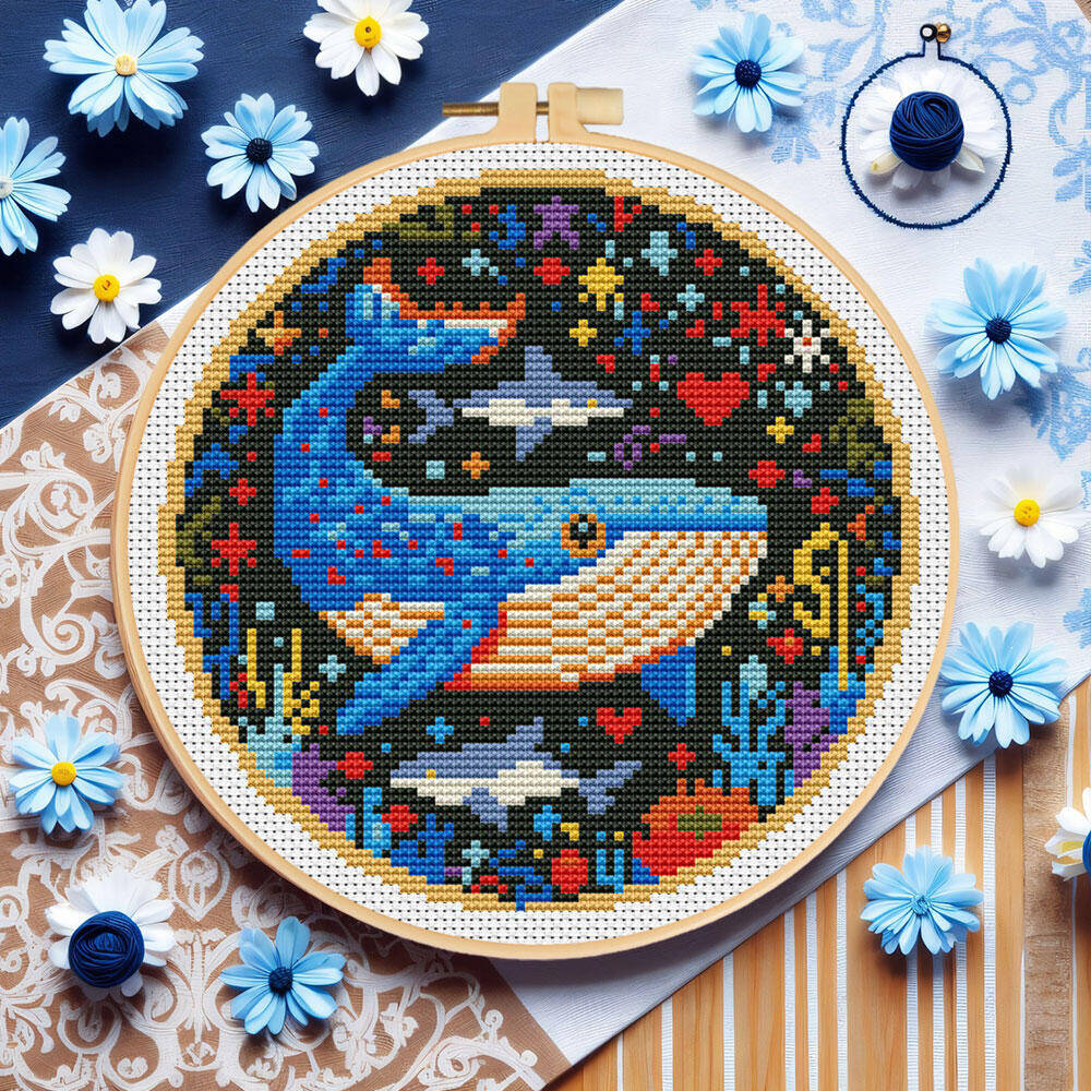 DIY Cross Stitch Whale Embroid - Stitch Marker Ring recension och pris