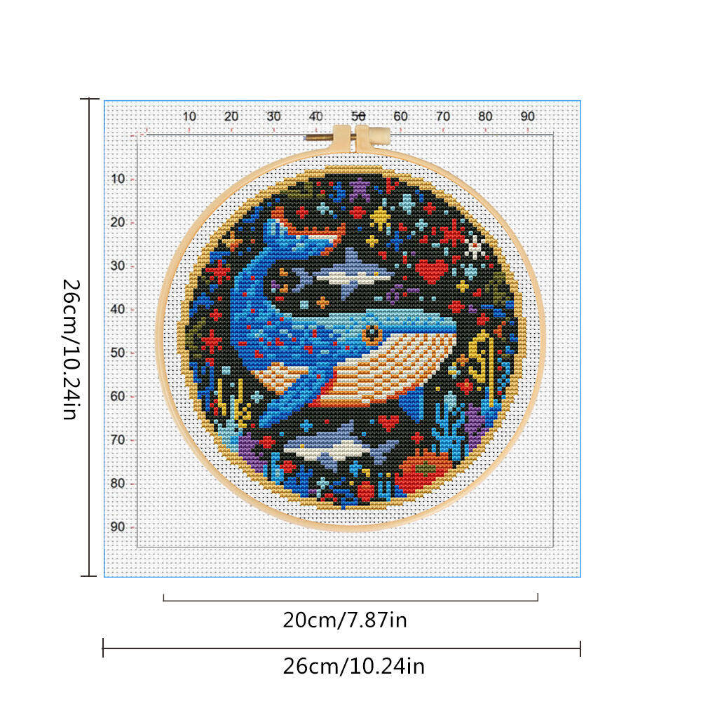 DIY Cross Stitch Whale Embroid - Stitch Marker Ring recension och pris