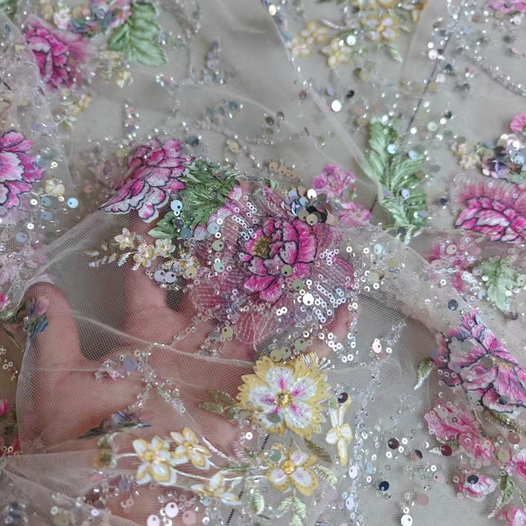 1M 120Cm Wide Luxury Beaded La - Embroidery Gradient recension och pris