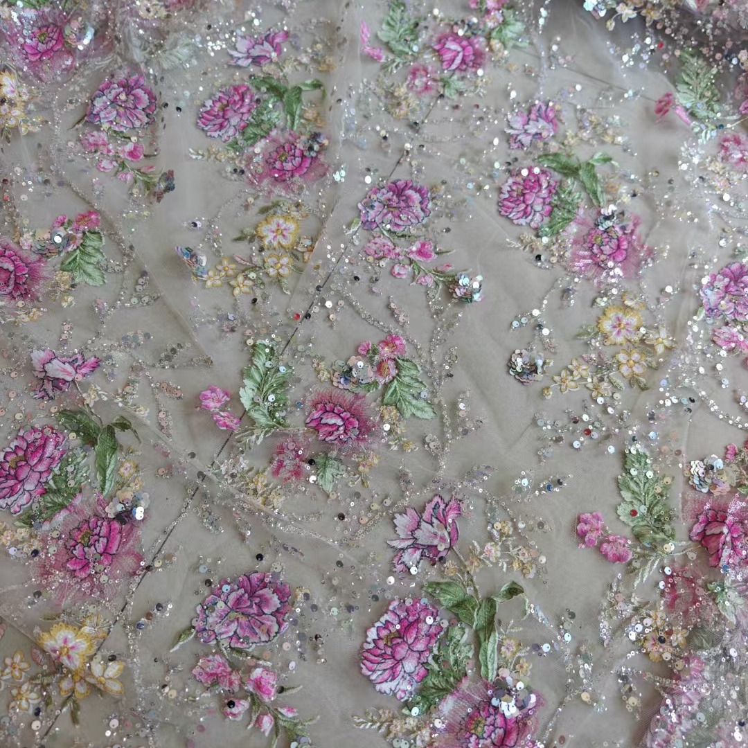 1M 120Cm Wide Luxury Beaded La - Embroidery Gradient recension och pris