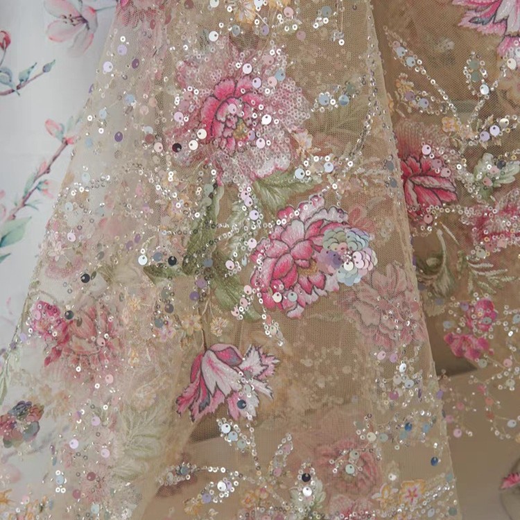 1M 120Cm Wide Luxury Beaded La - Embroidery Gradient recension och pris