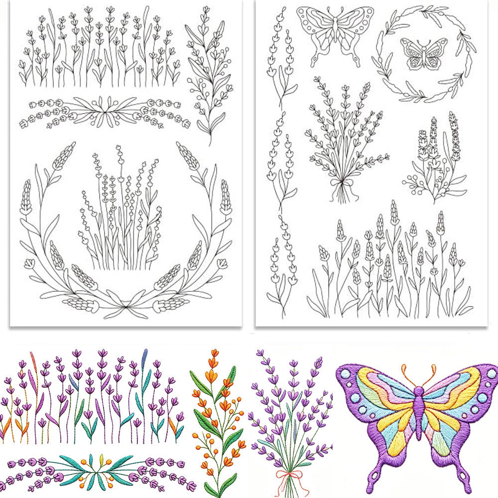 Lavender Flower Butterfly Wate - Embroidery Meaning recension och pris