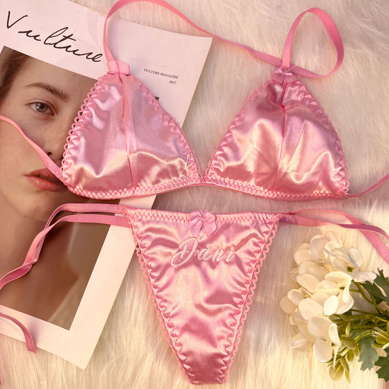 Custom Name Thongs Triangle Br - Embroidery Underwear recension och pris