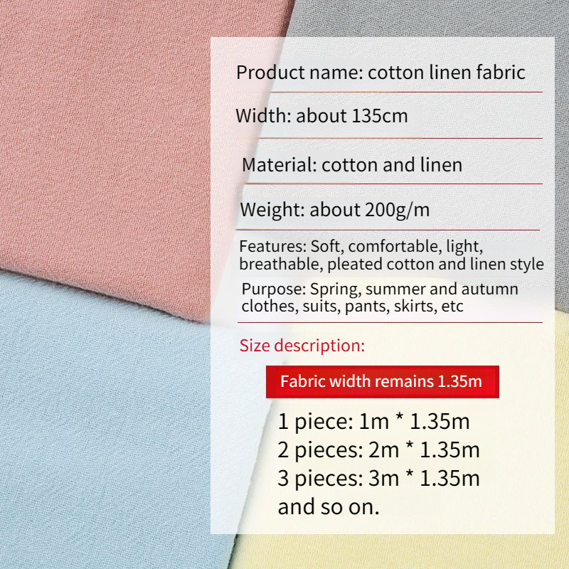 Summer Cotton Linen Crepe Fabr - Linen Fabric Natural recension och pris